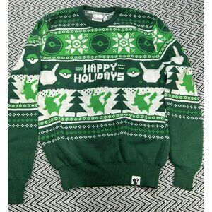 Pokemon Happy Holidays Green Christmas Sweater XS